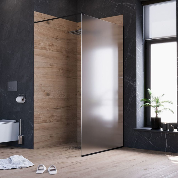 Душевая перегородка Mirsant Walk in 90 см с аксессуарами (стекло 8 мм) чёрный/матовое - фото 