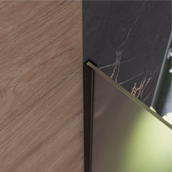 Душевая перегородка Mirsant Walk in 110 см с аксессуарами (стекло 8 мм) чёрный/матовое - фото 2