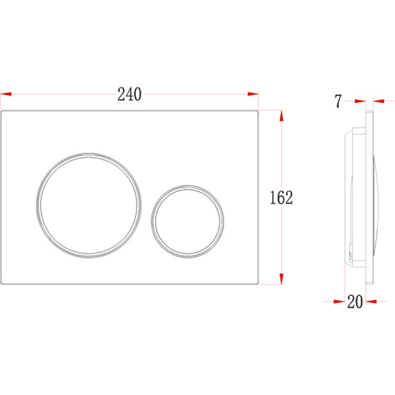 Кнопка смыва Veconi Flush FLV10-BC, чёрный матовый/хром - фото 2