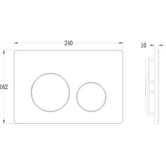 Кнопка смыва Veconi Flush FLV2-B, чёрный матовый - фото 2