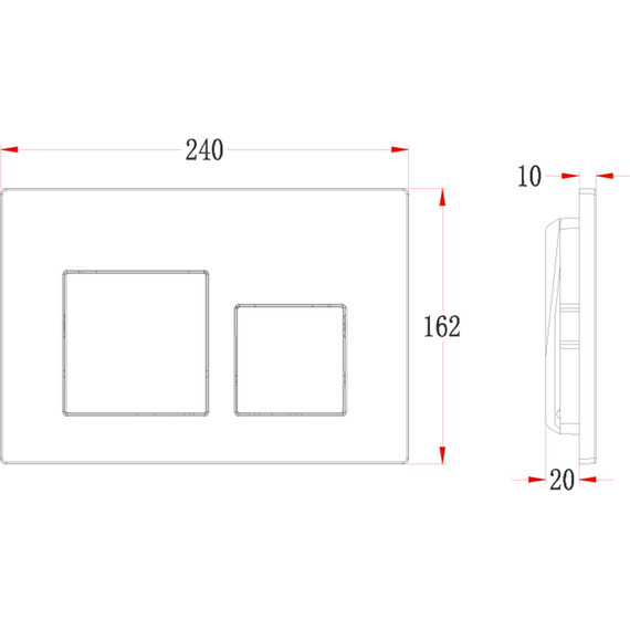 Кнопка смыва Veconi Flush FLV4-C, хром глянцевый - фото 2