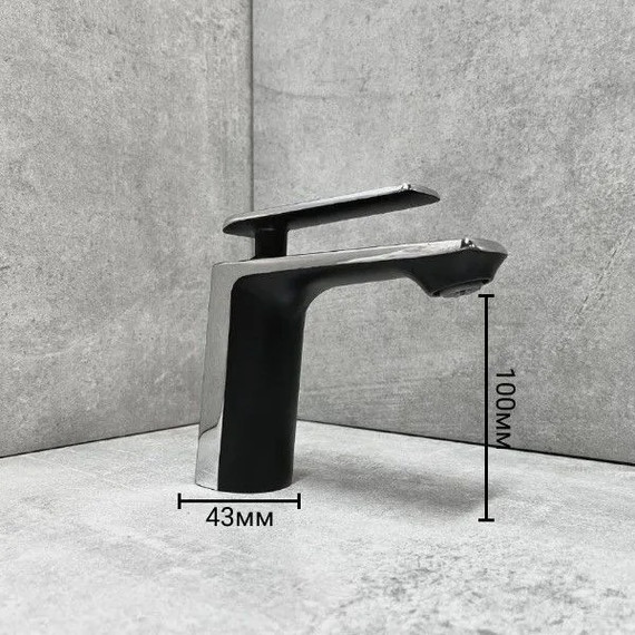 Душевой комплект Haiba: Душевая стойка HB24548-7 + смеситель для раковины HB10548-7, цвет чёрный/хром - фото 7