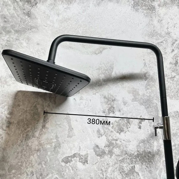 Душевой комплект Haiba: Душевая стойка HB24548-7 + смеситель для раковины HB10548-7, цвет чёрный/хром - фото 8