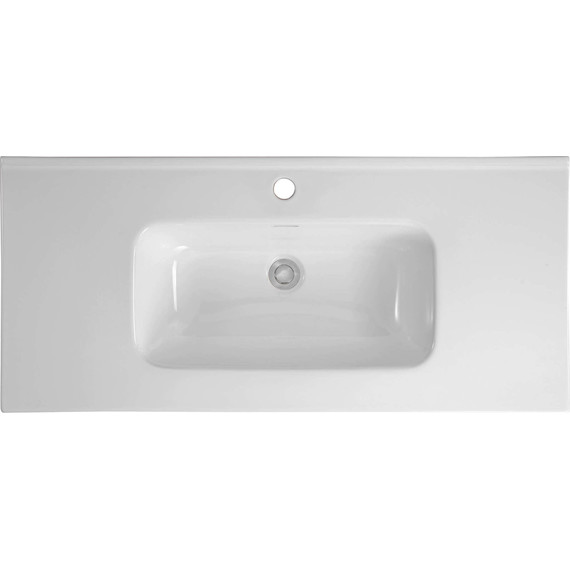 Тумба подвесная с раковиной-столешницей Aquatek 100 см AQ77100-LG, серый туман - фото 6