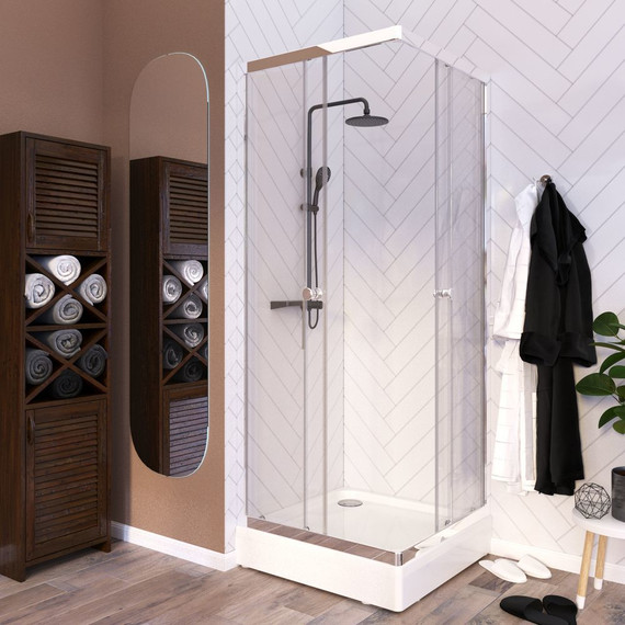 Душевое ограждение Радомир Берген SQ 80x80 см, хром/прозрачное - фото 