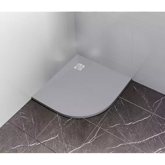 Каменный поддон Bas Essentia 90x90 см, графит (полукруглый) - фото 4