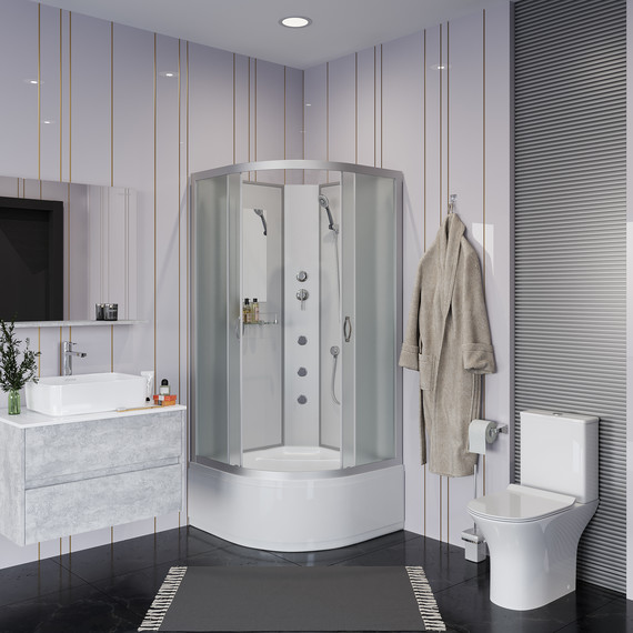 Гидробокс Niagara 90x90 см 23081424BKG, серебро/матовое - фото 3