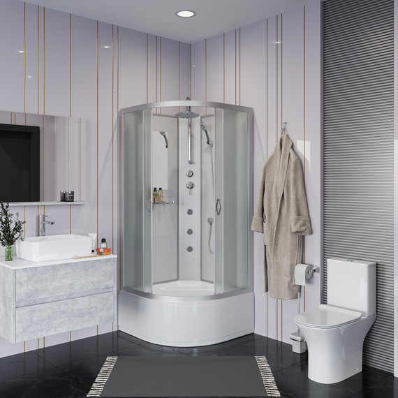 Гидробокс Niagara 90x90 см 23081424BKTG, серебро/матовое - фото 3