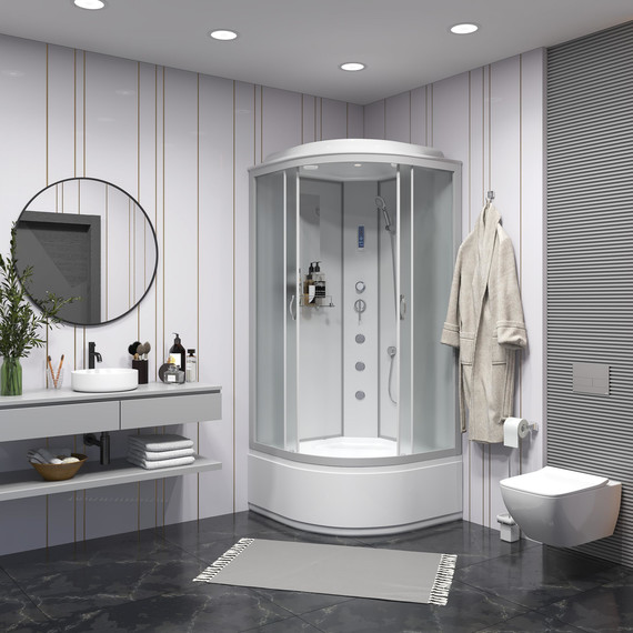 Гидробокс Niagara 80x80 см 23071424F, серебро/матовое - фото 3