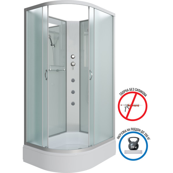 Гидробокс Niagara 130x90 см 333944RBKG, серебро/матовое - фото 