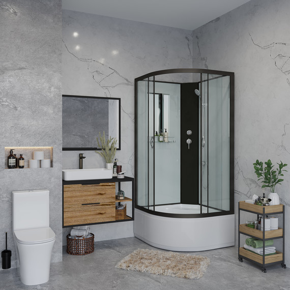 Душевая кабина Niagara 80x80 см NG-6707-14BK, чёрный/прозрачное - фото 3