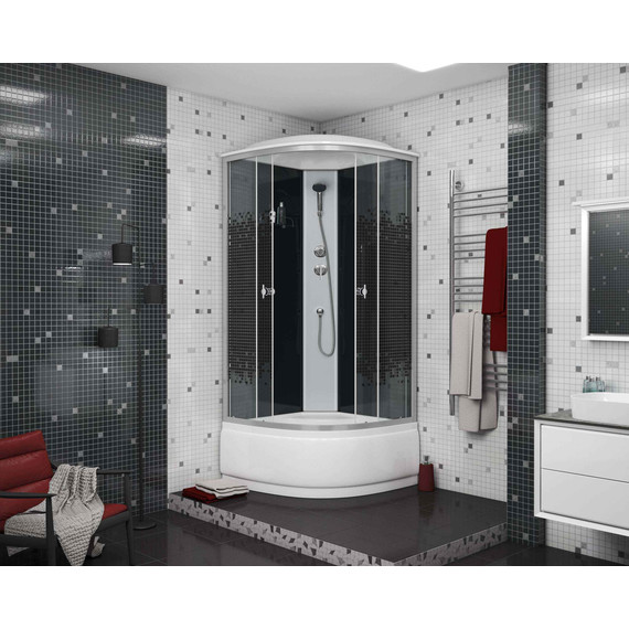 Душевая кабина Niagara 80x80 см 7507, хром/узор - фото 3