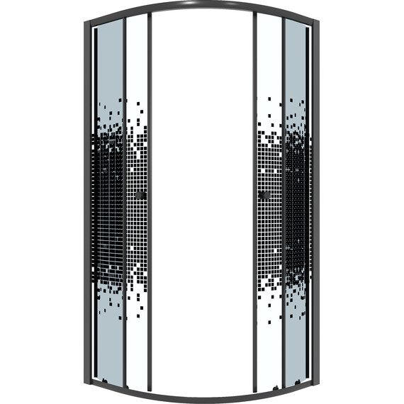 Душевое ограждение Niagara Eco 90x90 см NG-1007-14BLACK, чёрный матовый/мозаика - фото 3