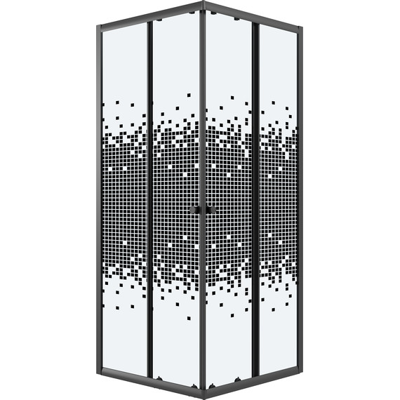 Душевое ограждение Niagara Eco 90x90 см NG-1009-14QBLACK, чёрный матовый/матовое - фото 2