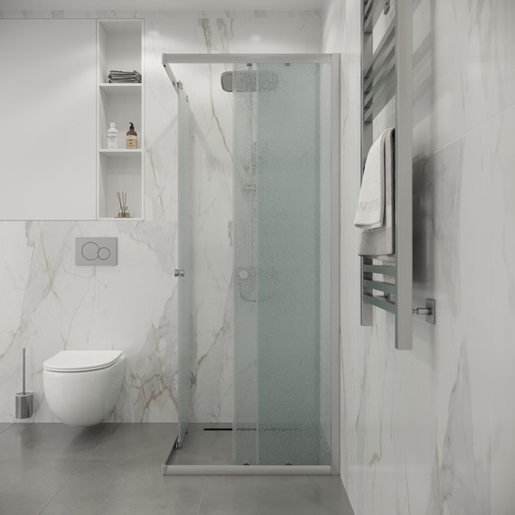 Душевое ограждение Niagara Eco 90x90 см NG-1009-14QMT, хром матовый/матовое - фото 4