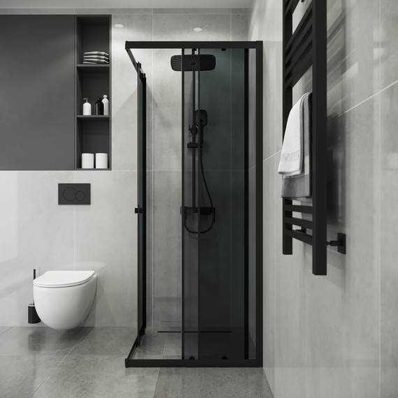 Душевое ограждение Niagara Eco 90x90 см NG-1009-14QT, чёрный матовый/тонированное - фото 4