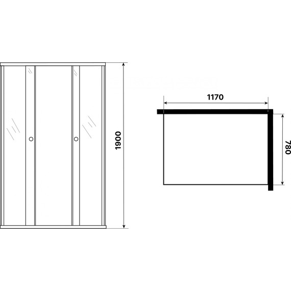 Душевое ограждение Niagara Eco 115x80 см NG-1012-14QBLACK, чёрный матовый/мозаика - фото 5