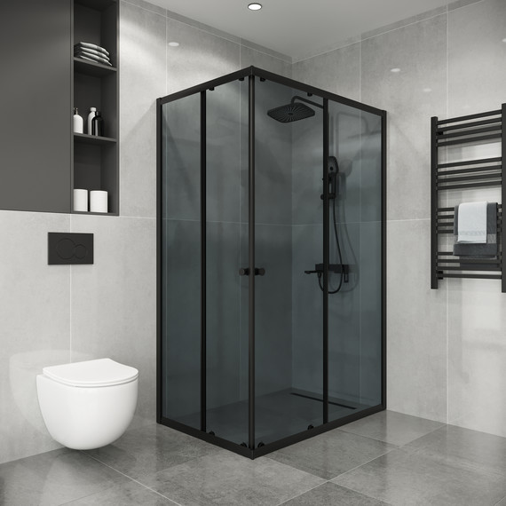 Душевое ограждение Niagara Eco 115x80 см NG-1012-14QT, чёрный матовый/тонированное - фото 