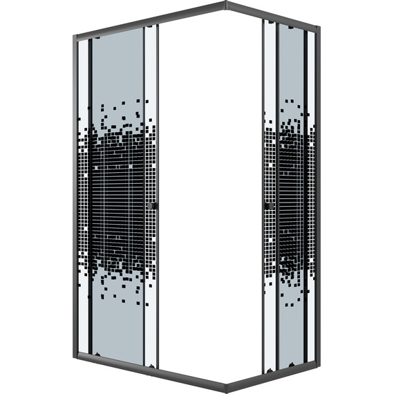 Душевое ограждение Niagara Eco 100x80 см NG-1018-14QBLACK, чёрный матовый/мозаика - фото 3