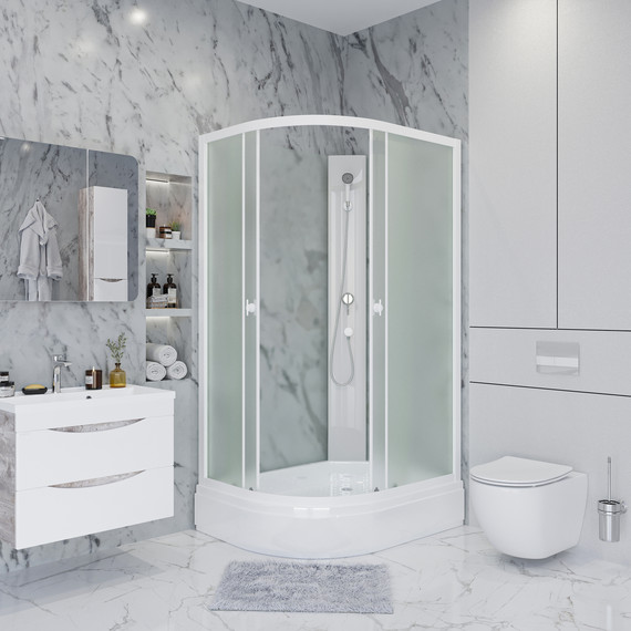 Душевая кабина Niagara 110x80 см P110/80/26R/MT/BK, белый/матовое - фото 3