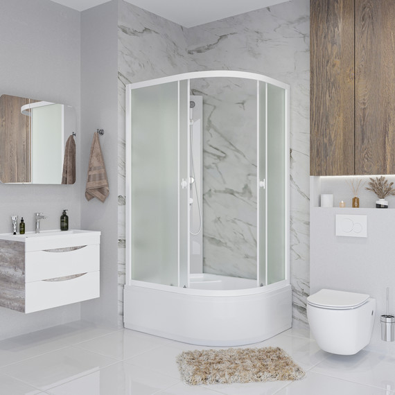 Душевая кабина Niagara 110x80 см P110/80/40L/MT/BK, белый/матовое - фото 3