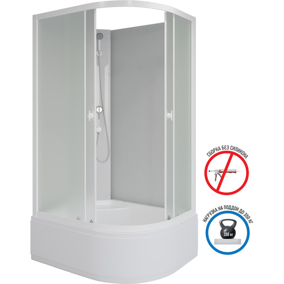 Душевая кабина Niagara 100x80 см P100/80/40L/MT/BK, белый/матовое - фото 