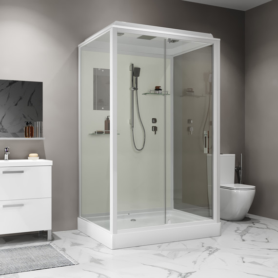 Душевая кабина Niagara 100x80 см ST100/80/15Q, белый/прозрачное - фото 3