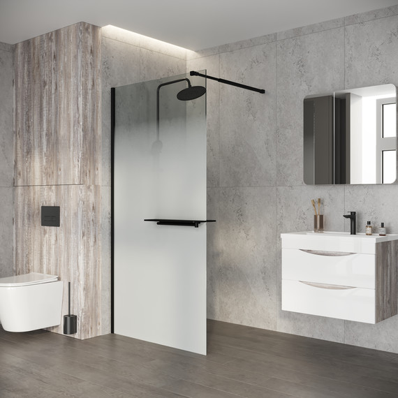 Душевая перегородка Niagara Nova 90 см NG-582-90BLACK, чёрный матовый/матовое - фото 4