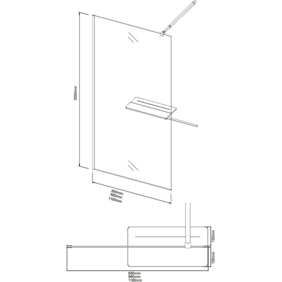 Душевая перегородка Niagara Nova 120 см NG-582-12BLACK, чёрный матовый/матовое - фото 10