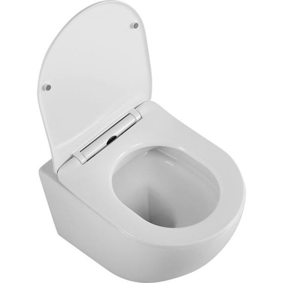 Унитаз подвесной безободковый BelBagno Uno 2.0 BB7306CHR/SC с тонкой крышкой микролифт, Цвет производителя: белый - фото 8