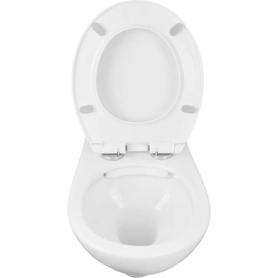 Инсталляция с подвесным унитазом комплект: Grohe Rapid SL 38772001 с подвесным безободковым унитазом Loranto Fredo CS-WH8005 сиденье микролифт, крепление, кнопка смыва хром - фото 7