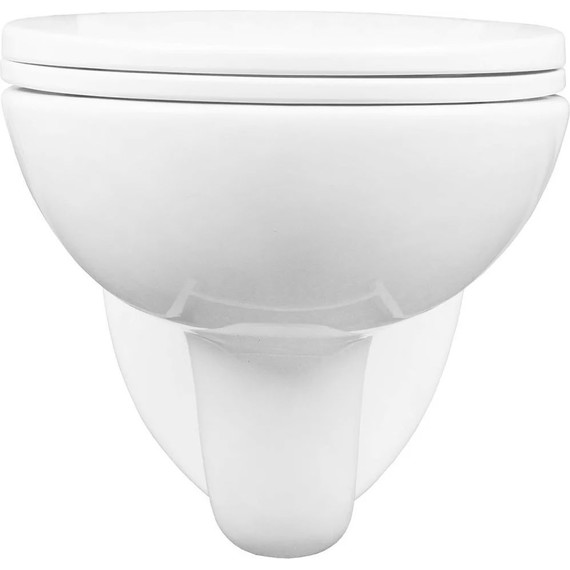 Инсталляция с подвесным унитазом комплект: Grohe Rapid SL 38772001 с подвесным безободковым унитазом Loranto Fredo CS-WH8005 сиденье микролифт, крепление, кнопка смыва хром - фото 10