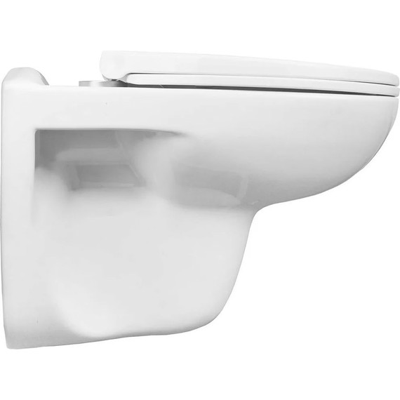 Инсталляция с подвесным унитазом комплект: Grohe Rapid SL 38772001 с подвесным безободковым унитазом Loranto Fredo CS-WH8005 сиденье микролифт, крепление, кнопка смыва хром - фото 11