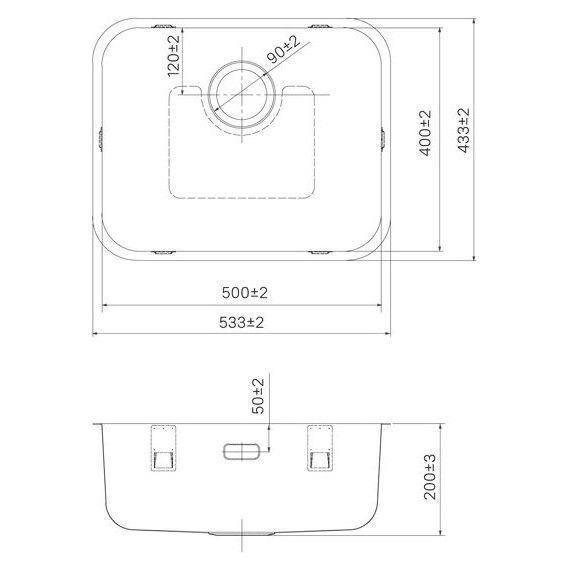 Кухонная мойка Iddis Mate MAT53GMi77, графит матовый - фото 15