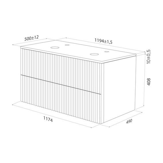Тумба подвесная со столешницей Iddis Aiger 120 см AIG12W0i95K, белый - фото 8
