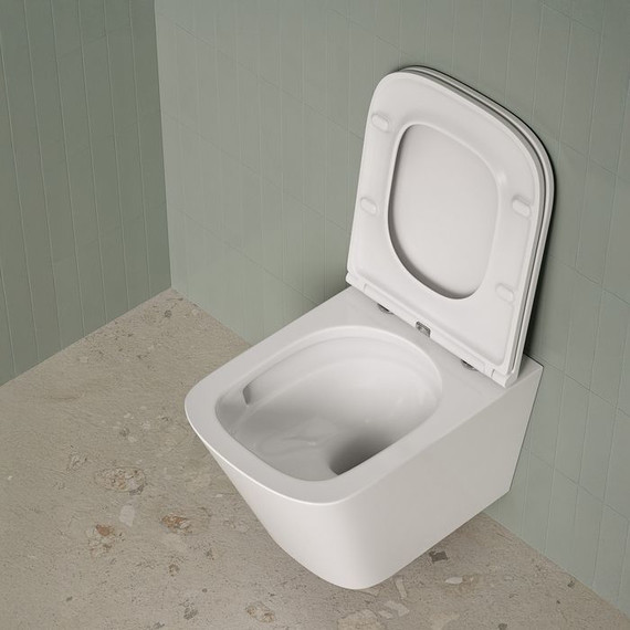 Унитаз подвесной безободковый Iddis Bild BIQRNSEi25 с тонкой крышкой микролифт (система смыва Торнадо) - фото 5