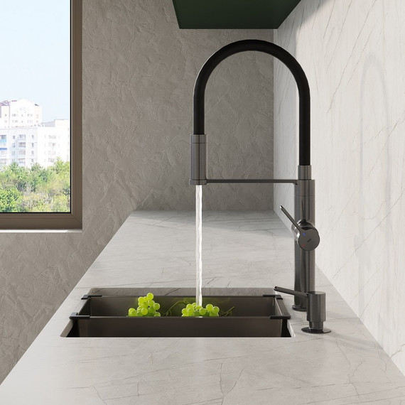 Смеситель для кухни Iddis Ikon IKNGMFFi05, графит матовый, Цвет производителя: графит матовый - фото 5