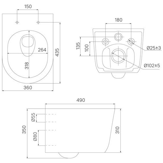 Унитаз подвесной безободковый Iddis Slide SLIRDSEi25 с крышкой микролифт (система смыва Торнадо) - фото 12