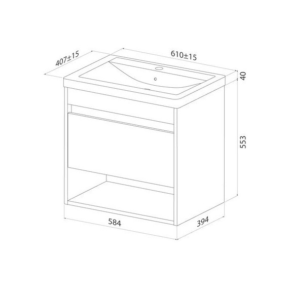 Тумба подвесная с раковиной Iddis Zodiac X 60 см ZDX60WNi95K, белый - фото 8