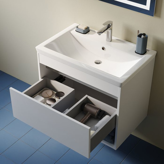 Тумба подвесная с раковиной Iddis Zodiac X 70 см ZDX70WNi95K, белый - фото 7