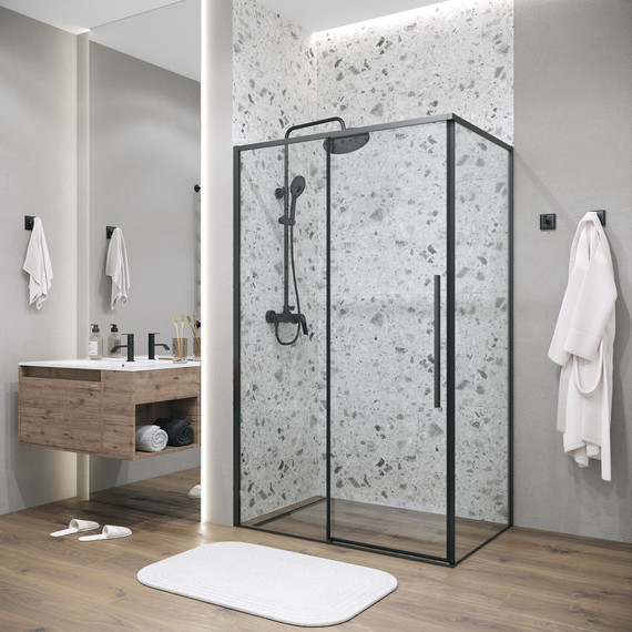 Душевое ограждение Grossman Galaxy 110x80 см 120.K33.01.1180.21.00, чёрный матовый/прозрачное - фото 