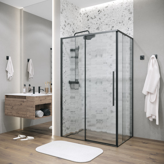 Душевое ограждение Grossman Galaxy 120x70 см 120.K33.01.1270.21.02, чёрный матовый/шиншилла - фото 
