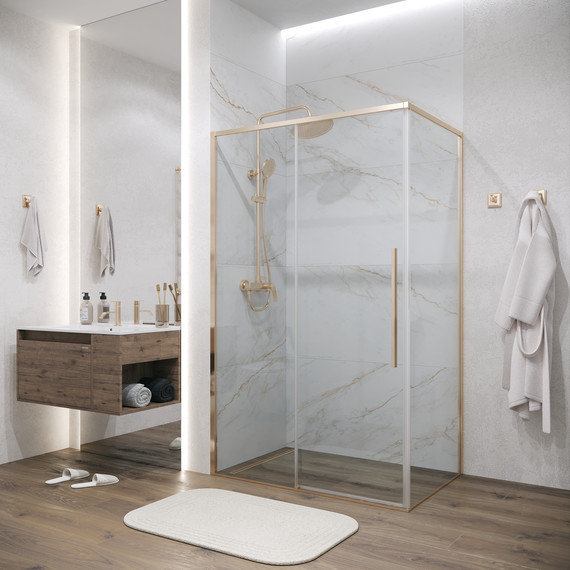 Душевое ограждение Grossman Galaxy 110x70 см 120.K33.01.1170.32.00, золото сатин/прозрачное - фото 