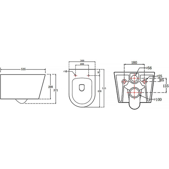 Унитаз подвесной безободковый Azario Ollin AZ-0513R с крышкой микролифт (Система смыва торнадо) - фото 12