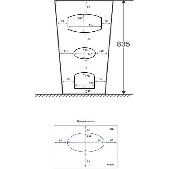 Раковина напольная Ceruttispa Sandra 44 см - фото 3