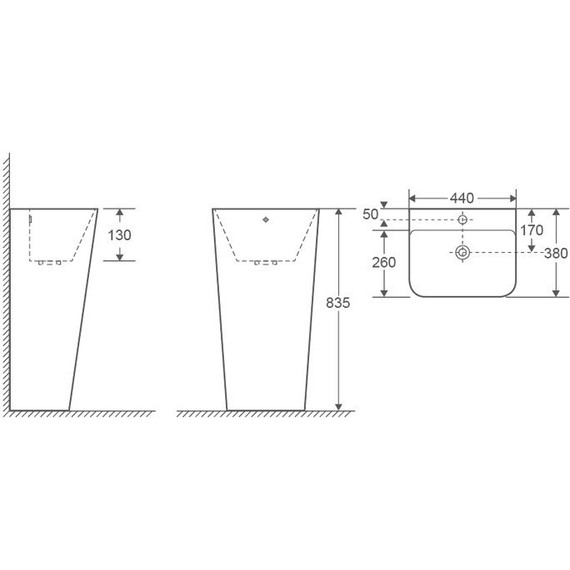 Раковина напольная Ceruttispa Sandra 44 см - фото 4