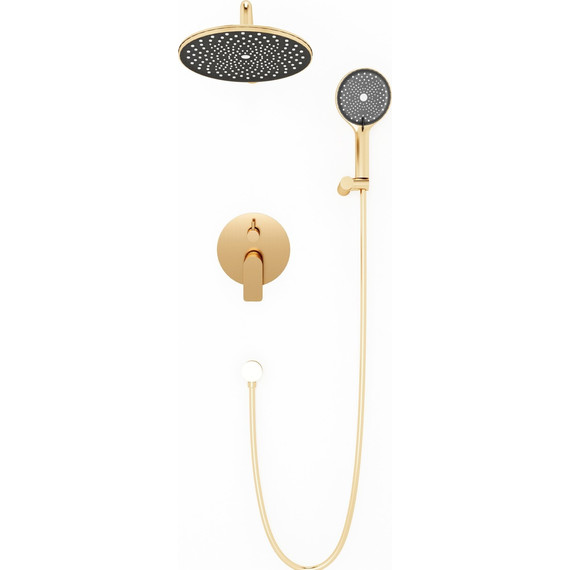 Душевая система для душа Veconi TE-500-G-C4, брашированное золото - фото 