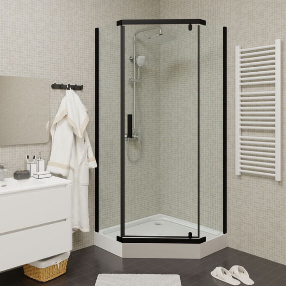 Душевое ограждение Parly 90х90 см ZPE911BE, чёрный/прозрачное - фото 2