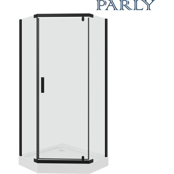 Душевое ограждение Parly 90х90 см ZPE911BE, чёрный/прозрачное - фото 3