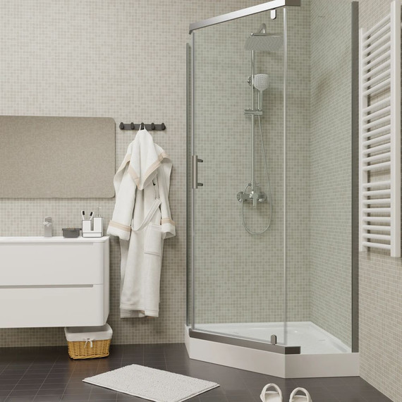 Душевое ограждение Parly 90х90 см ZPE911TE, хром/прозрачное - фото 3